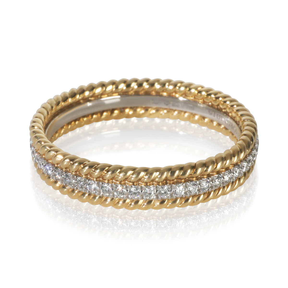 Yellow Gold & Platinum Diamond Schlumberger Rope Ring