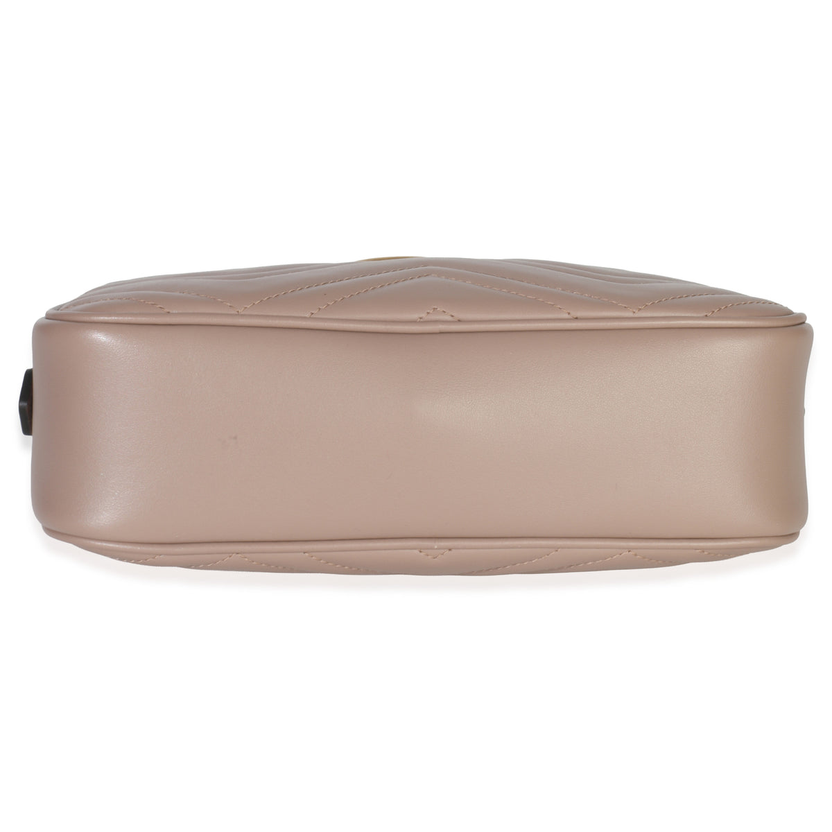 Gucci Porcelain Rose Calfskin Matelasse Small GG Marmont Chain Shoulder Bag Handbag stamp