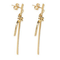 Yellow Gold Diamond Knot Drop Earrings