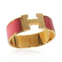 Gold-Plated  Clic Clac In Rose Velours Bracelet