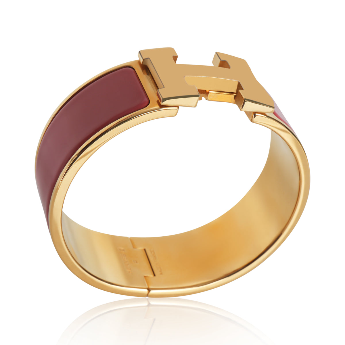Gold-Plated  Clic Clac In Rose Velours Bracelet