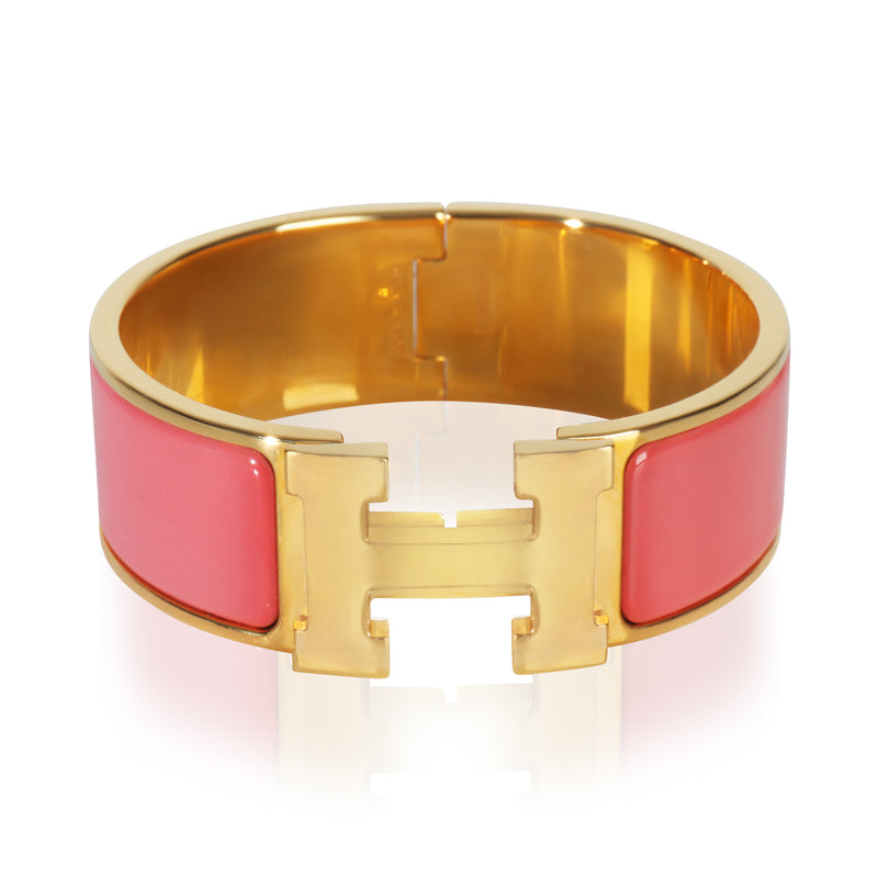 Gold-Plated  Clic Clac In Rose Velours Bracelet