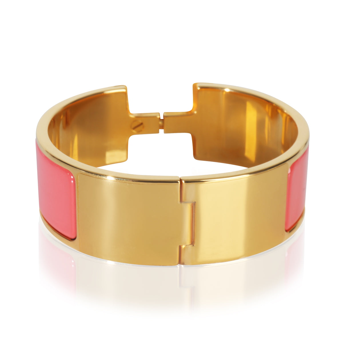 Gold-Plated  Clic Clac In Rose Velours Bracelet