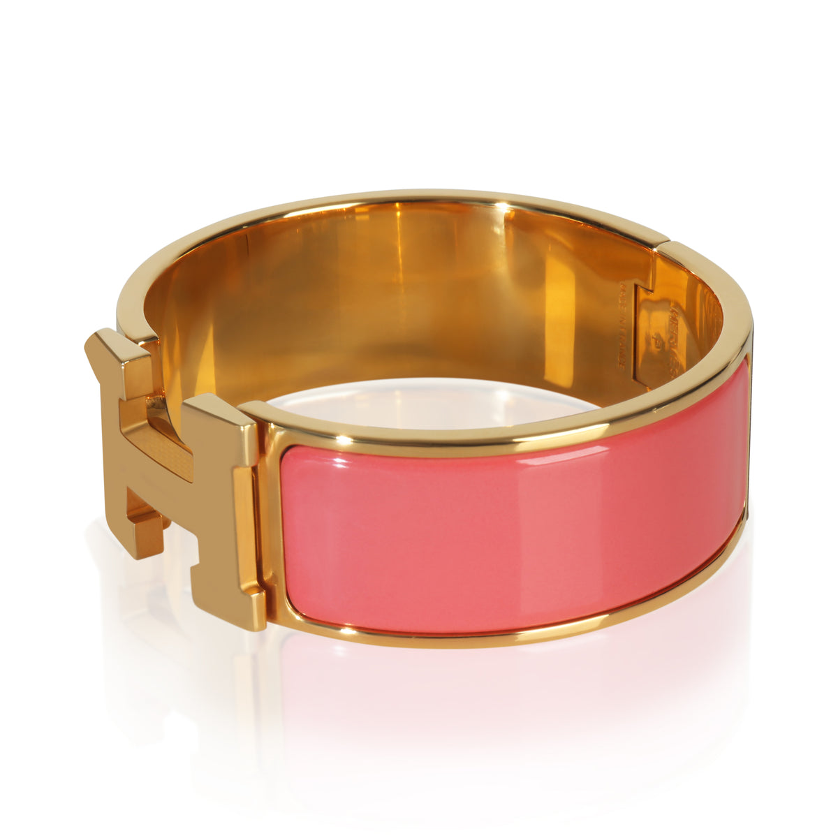 Gold-Plated  Clic Clac In Rose Velours Bracelet