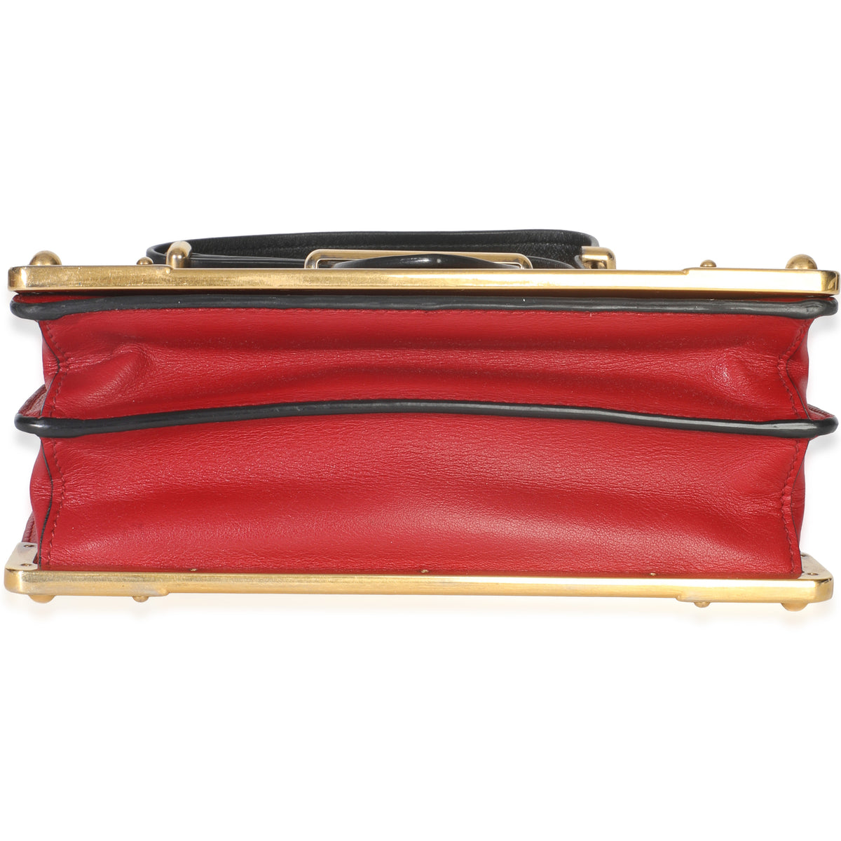 Prada Red Black City Calfskin Saffiano Cahier Bag Handbag stamp