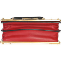 Prada Red Black City Calfskin Saffiano Cahier Bag Handbag stamp