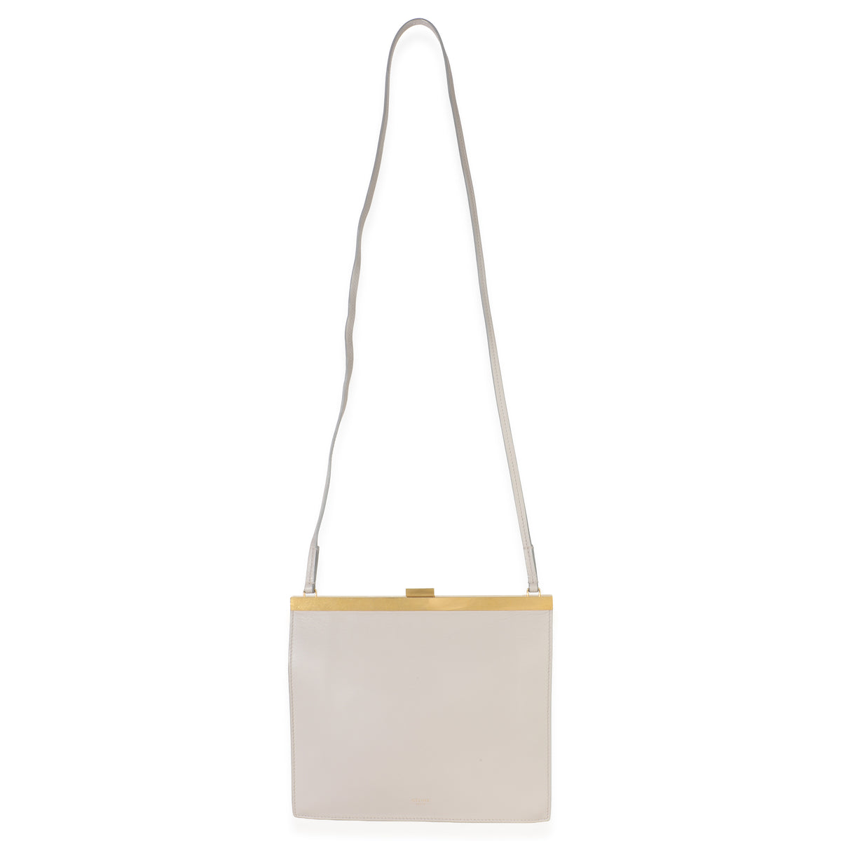 Light Grey Smooth Calfskin Mini Clasp Bag