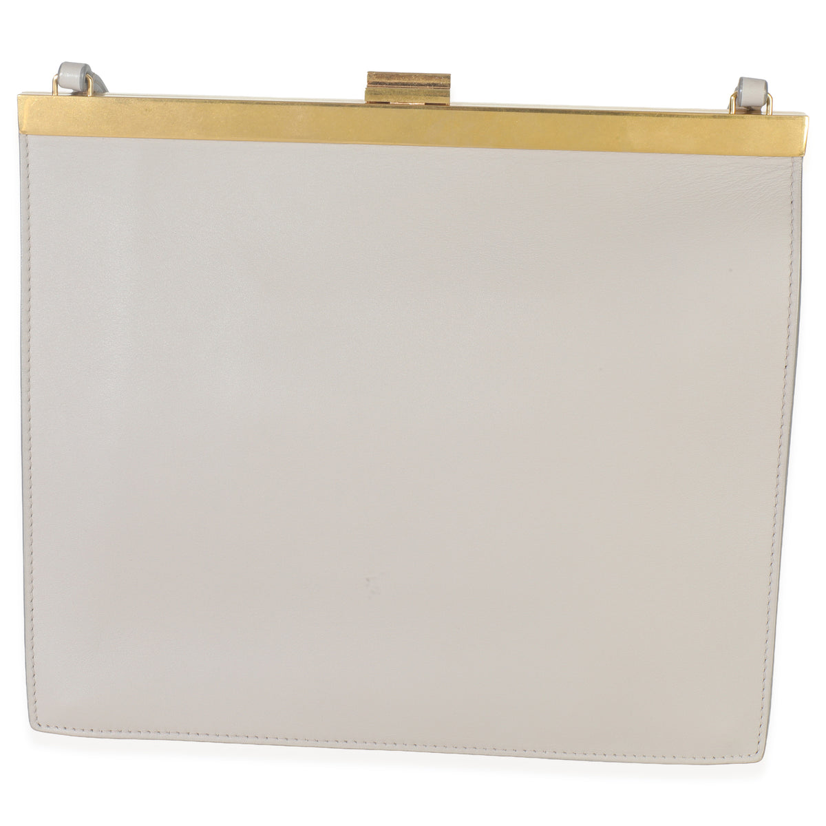 Light Grey Smooth Calfskin Mini Clasp Bag