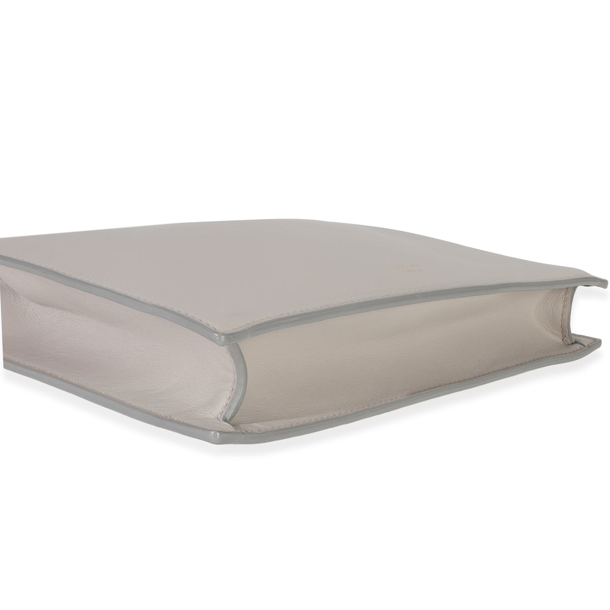 Light Grey Smooth Calfskin Mini Clasp Bag