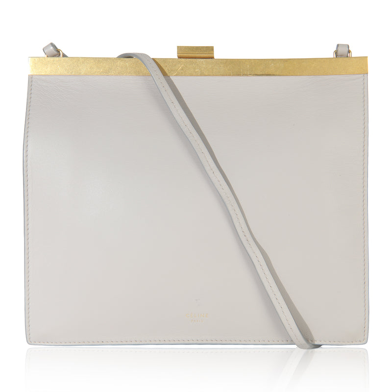 Light Grey Smooth Calfskin Mini Clasp Bag