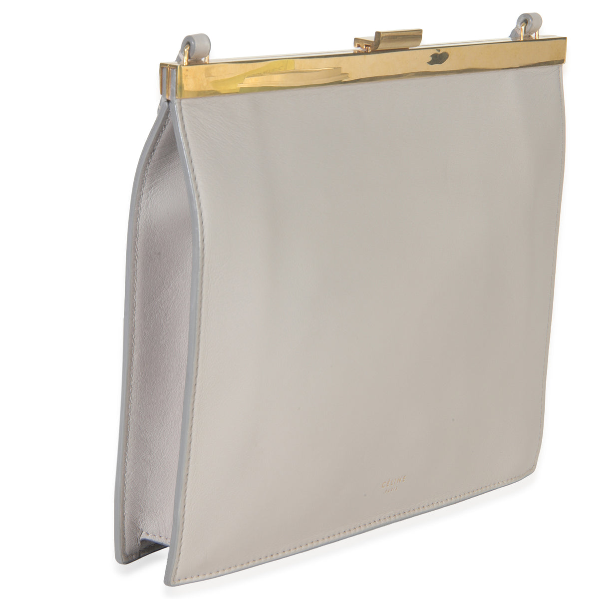 Light Grey Smooth Calfskin Mini Clasp Bag