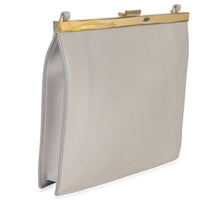 Light Grey Smooth Calfskin Mini Clasp Bag