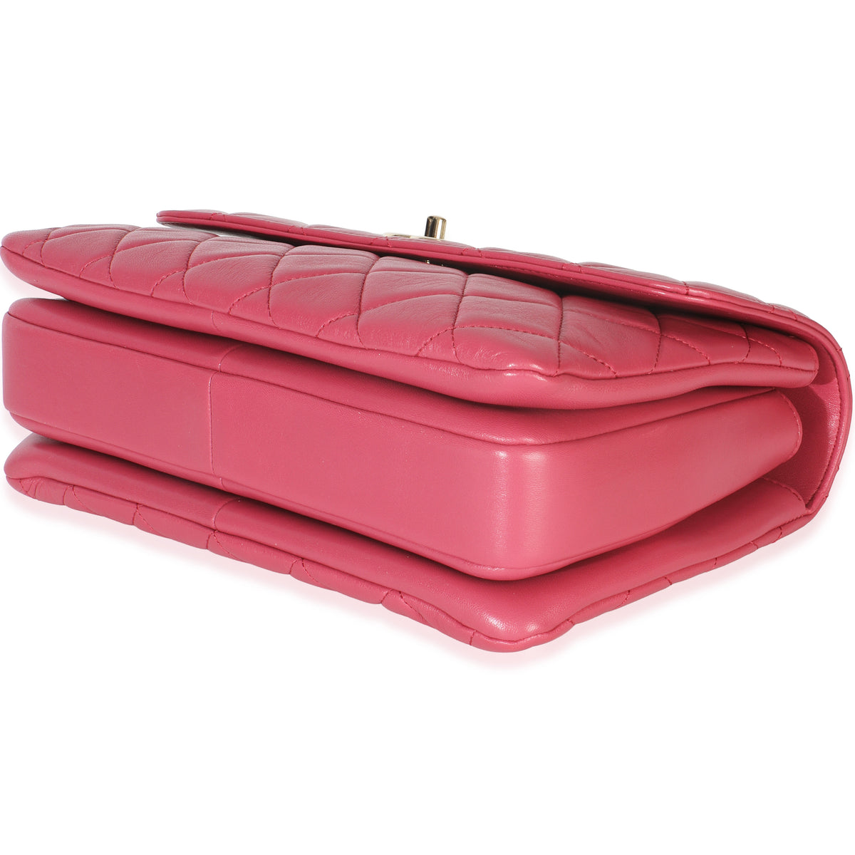 Pink Quilted Lambskin Medium Trendy CC Flap Dual Handle Bag