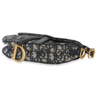 Christian Dior Navy Oblique Mini Saddle Bag Handbag box