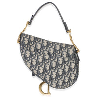 Christian Dior Navy Oblique Mini Saddle Bag Handbag bv