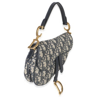 Christian Dior Navy Oblique Mini Saddle Bag Handbag pv