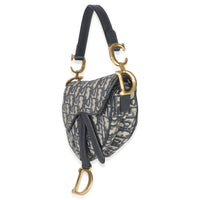 Christian Dior Navy Oblique Mini Saddle Bag Handbag sv