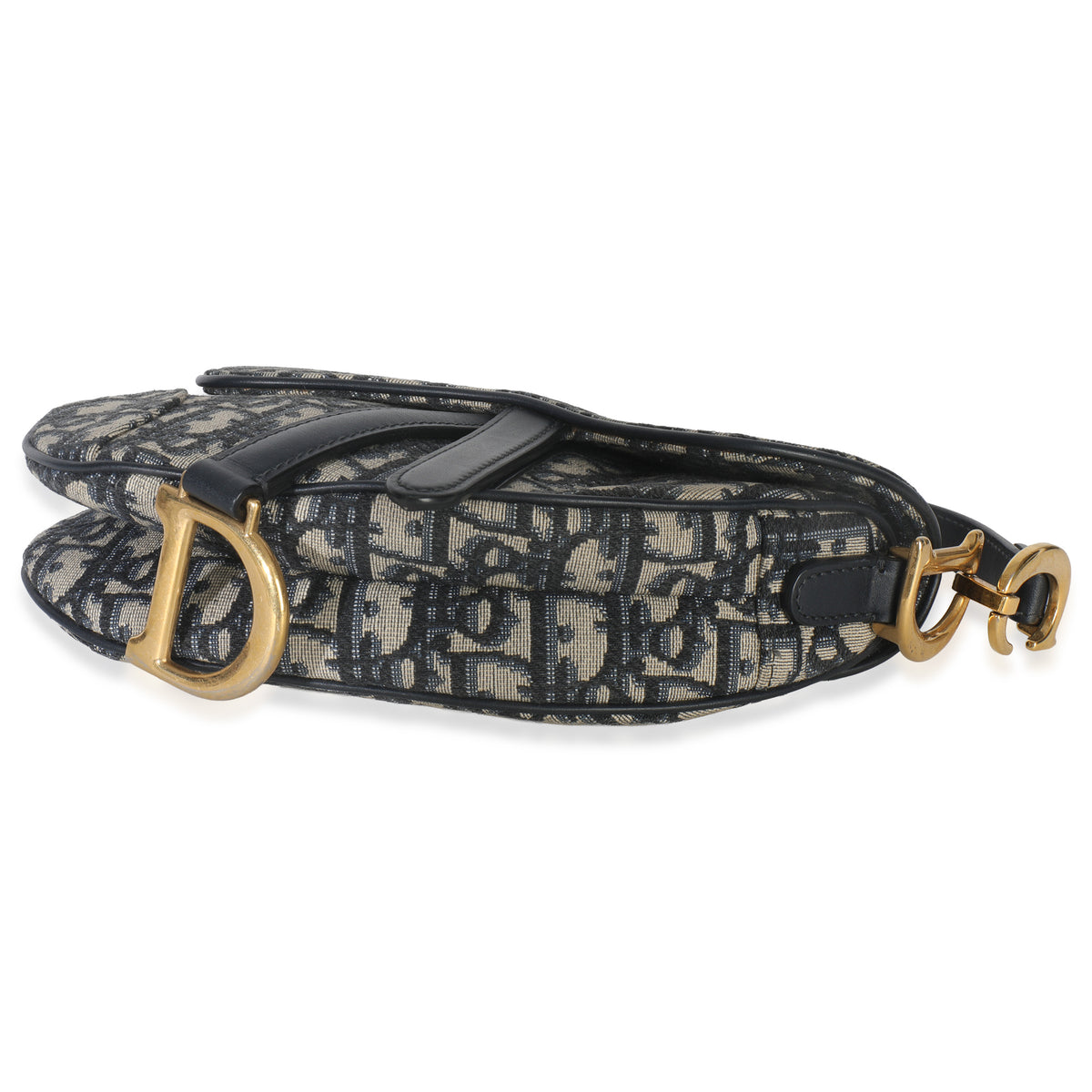 Christian Dior Navy Oblique Canvas Mini Saddle Bag Handbag box