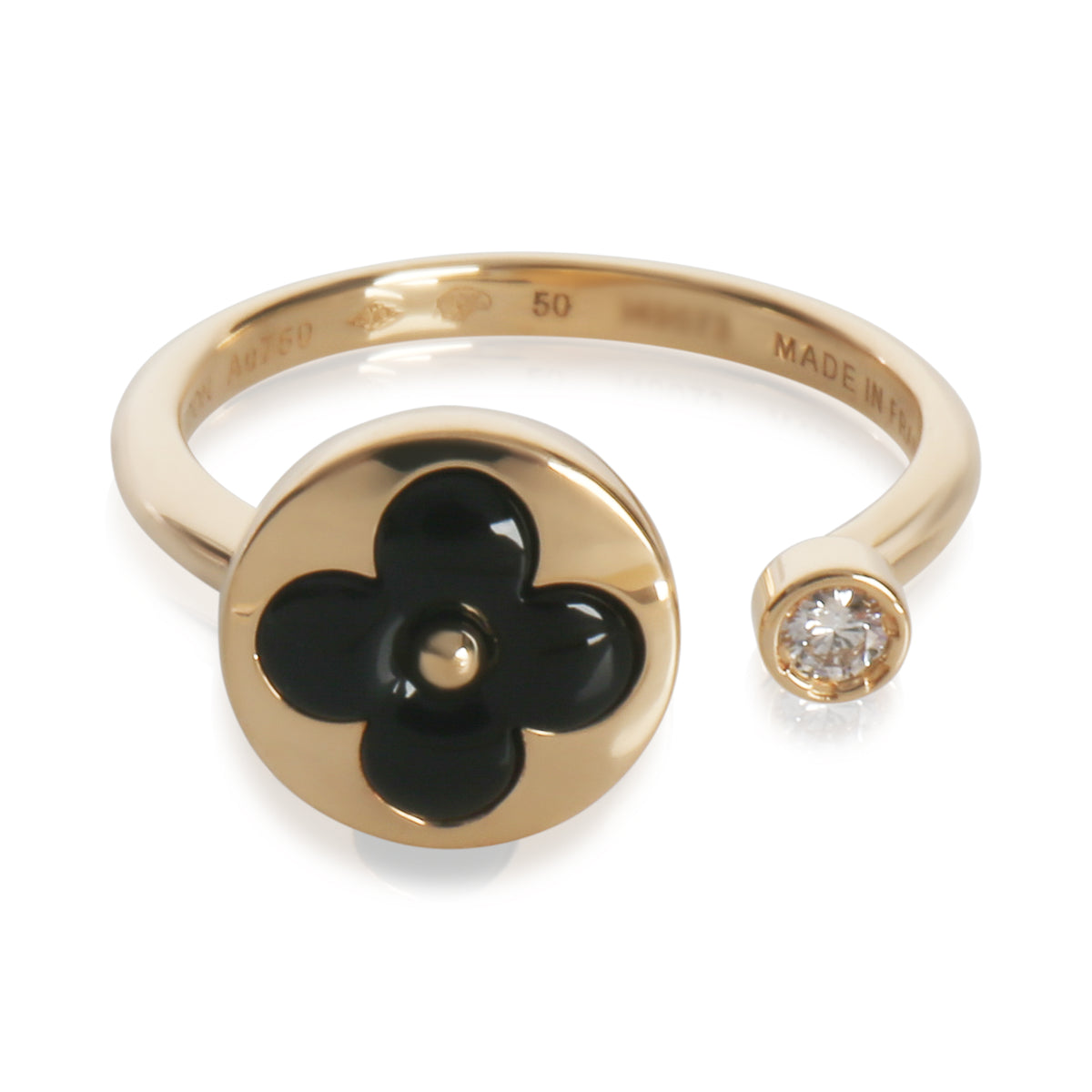 Yellow Gold Onyx and Diamond Color Blossom Mini Sun Ring