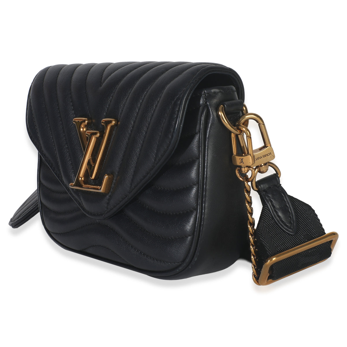 Black Quilted Calfskin New Wave Pochette