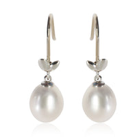 Tiffany & Co. Sterling Silver Pearl Paloma Picasso Olive Leaf Earrings fv