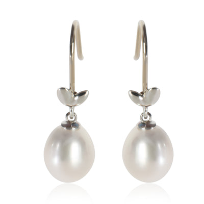 Sterling Silver Pearl Paloma Picasso Olive Leaf Earrings
