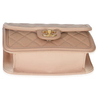 Chanel Beige Quilted Ombre Caviar Small Sunset On The Sea Belt Bag Handbag stamp