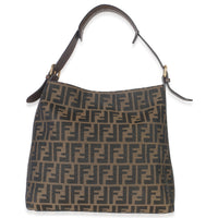 Fendi Vintage Tobacco Zucca Canvas Hobo Handbag bv