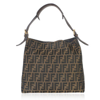 Fendi Vintage Tobacco Zucca Canvas Hobo Handbag fv