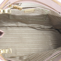 Beige Saffiano Lux Galleria Medium Double Zip Tote