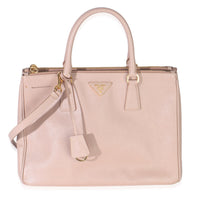 Beige Saffiano Lux Galleria Medium Double Zip Tote