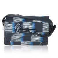 Louis Vuitton Black Blue Damier Rush Epi Steamer Wearable Wallet Handbag fv
