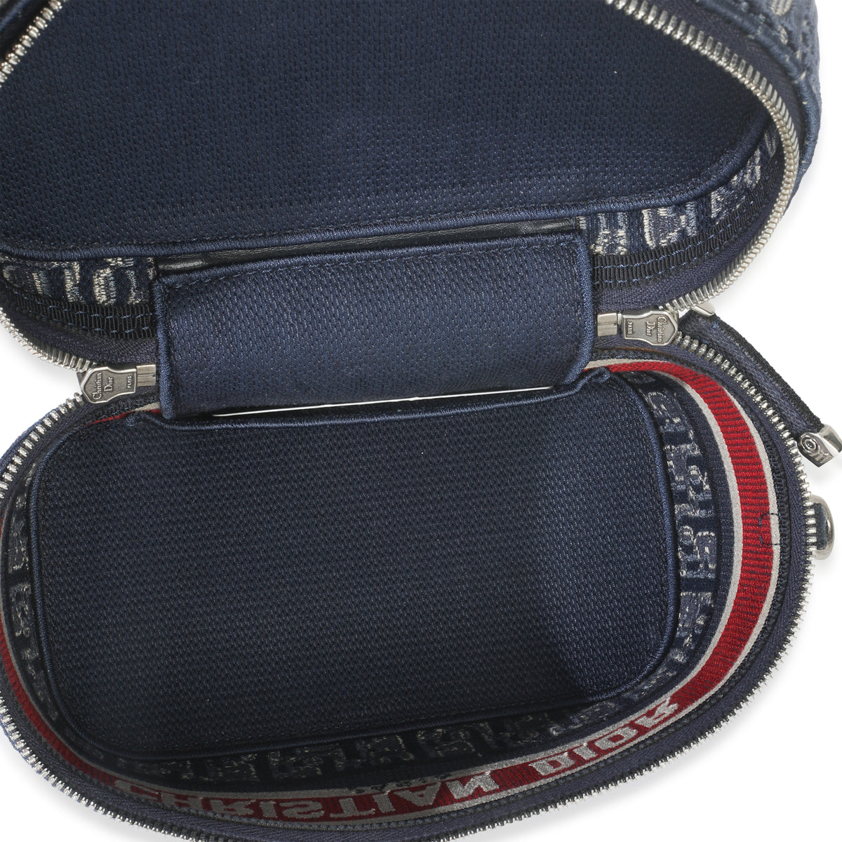 Christian Dior Blue Red Velvet Oblique Diortravel Vanity Case Handbag av