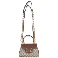 Gucci Beige GG Supreme Monogram Calfskin Mini Horsebit 1955 Top Handle Bag Handbag av
