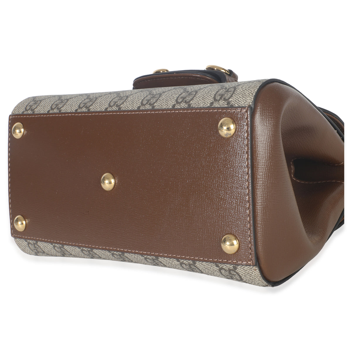 Gucci Beige GG Supreme Monogram Calfskin Mini Horsebit 1955 Top Handle Bag Handbag box