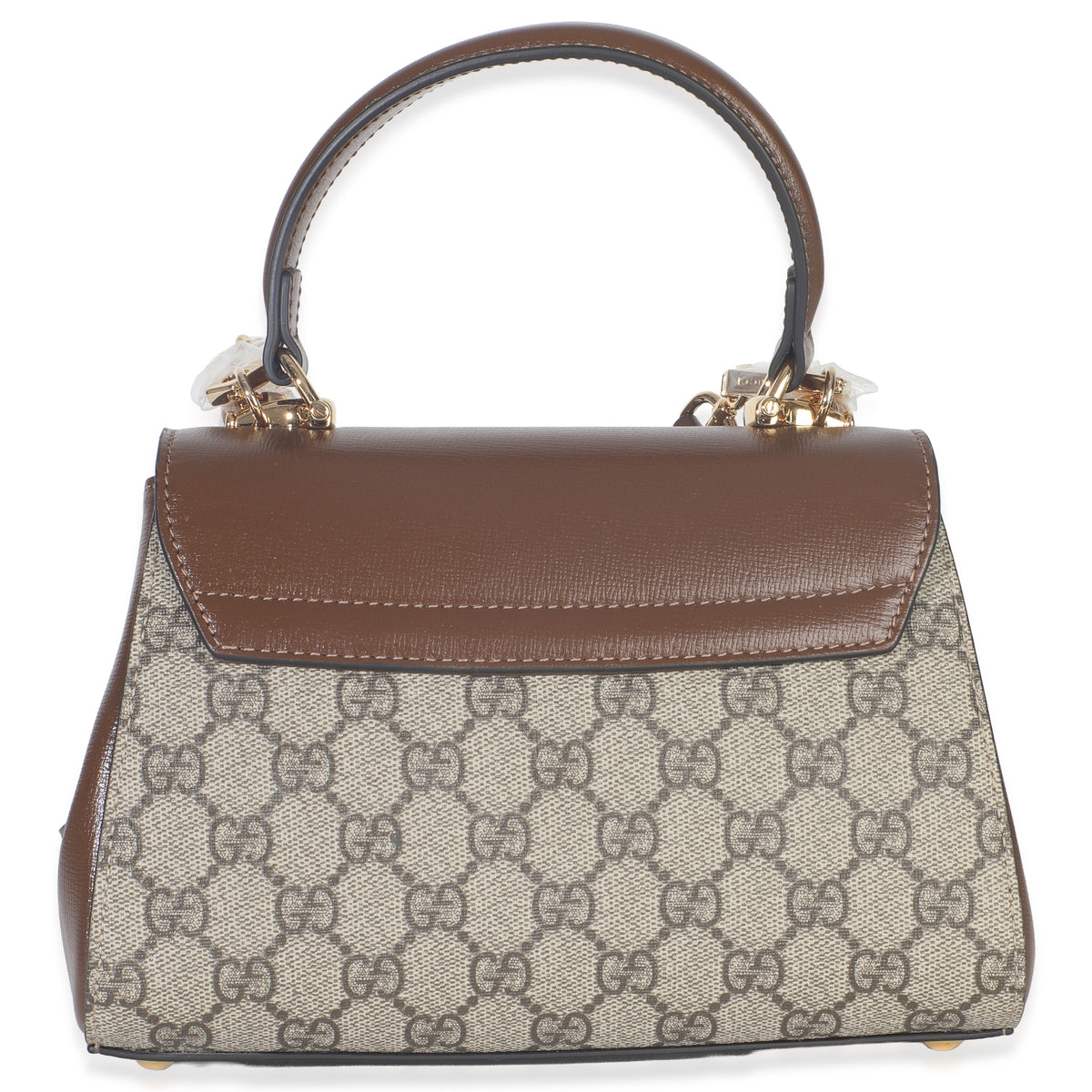 Gucci Beige GG Supreme Monogram Calfskin Mini Horsebit 1955 Top Handle Bag Handbag bv