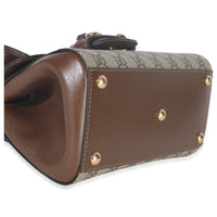 Gucci Beige GG Supreme Monogram Calfskin Mini Horsebit 1955 Top Handle Bag Handbag clasp
