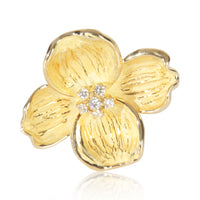 Yellow Gold Diamond Dogwood Brooch