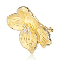 Yellow Gold Diamond Dogwood Brooch