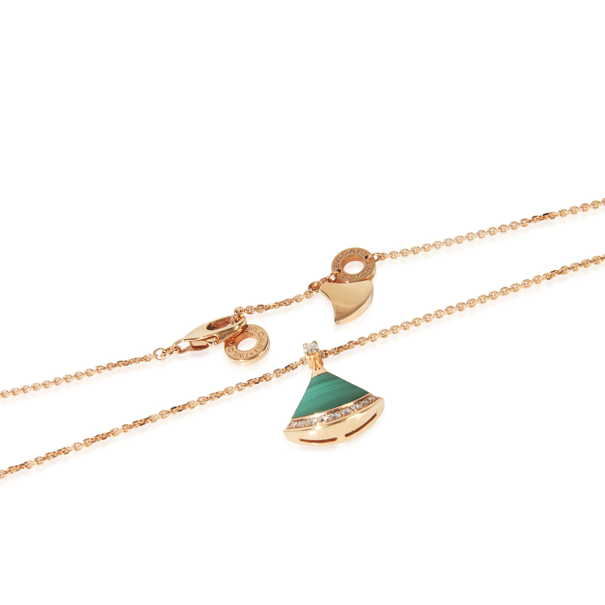 Rose Gold Malachite and Diamond Divas Dream Necklace