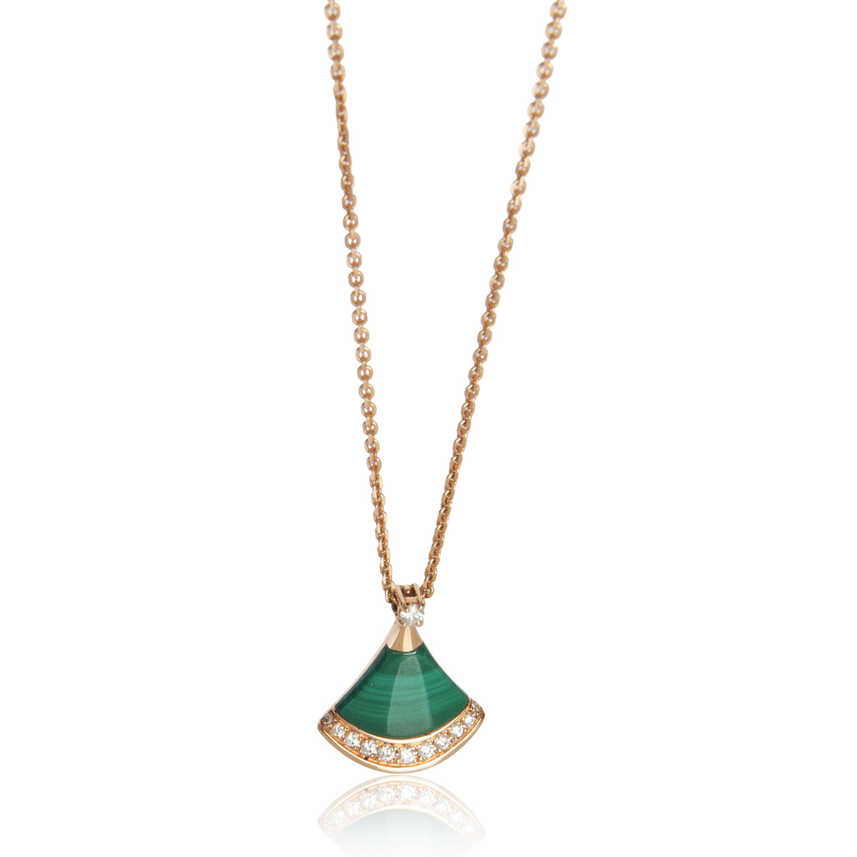 Rose Gold Malachite and Diamond Divas Dream Necklace
