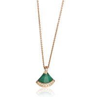 Rose Gold Malachite and Diamond Divas Dream Necklace