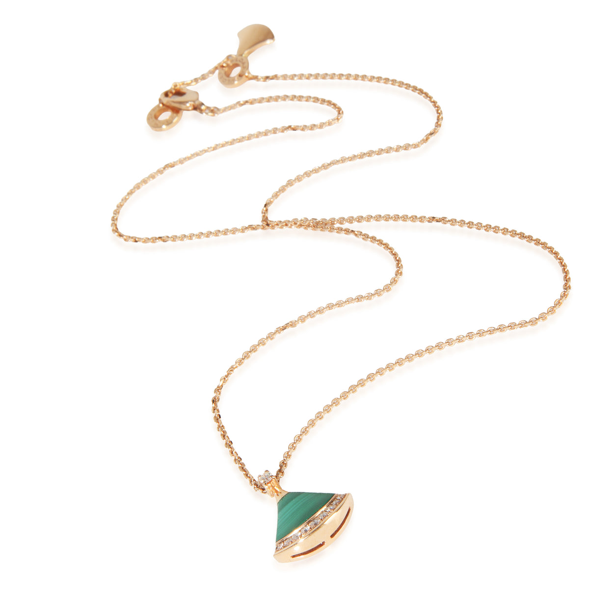 Rose Gold Malachite and Diamond Divas Dream Necklace