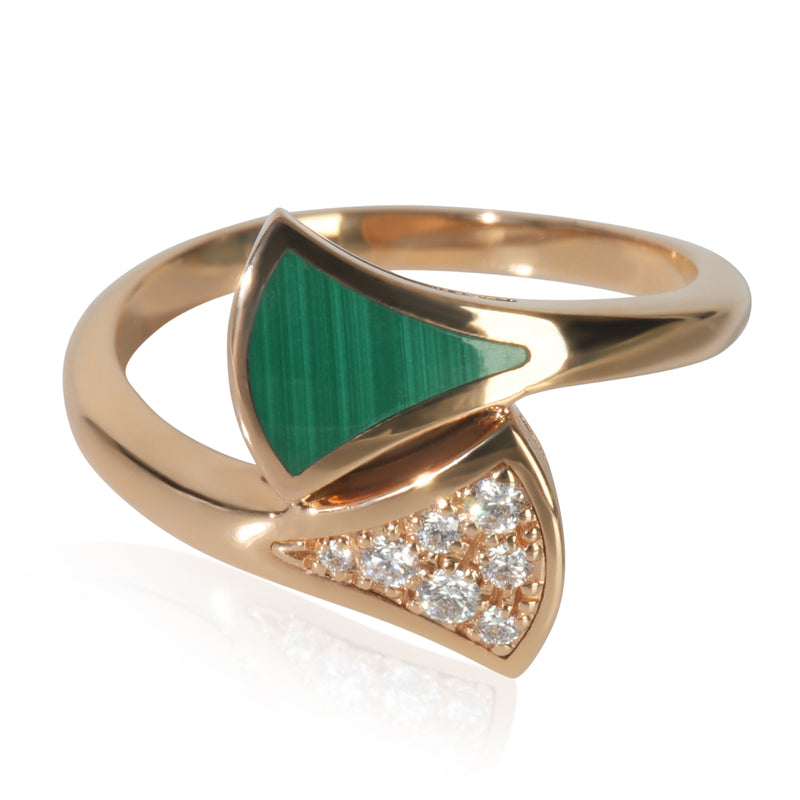 BVLGARI Rose Gold Malachite and Diamond Diva's Dream Ring fv