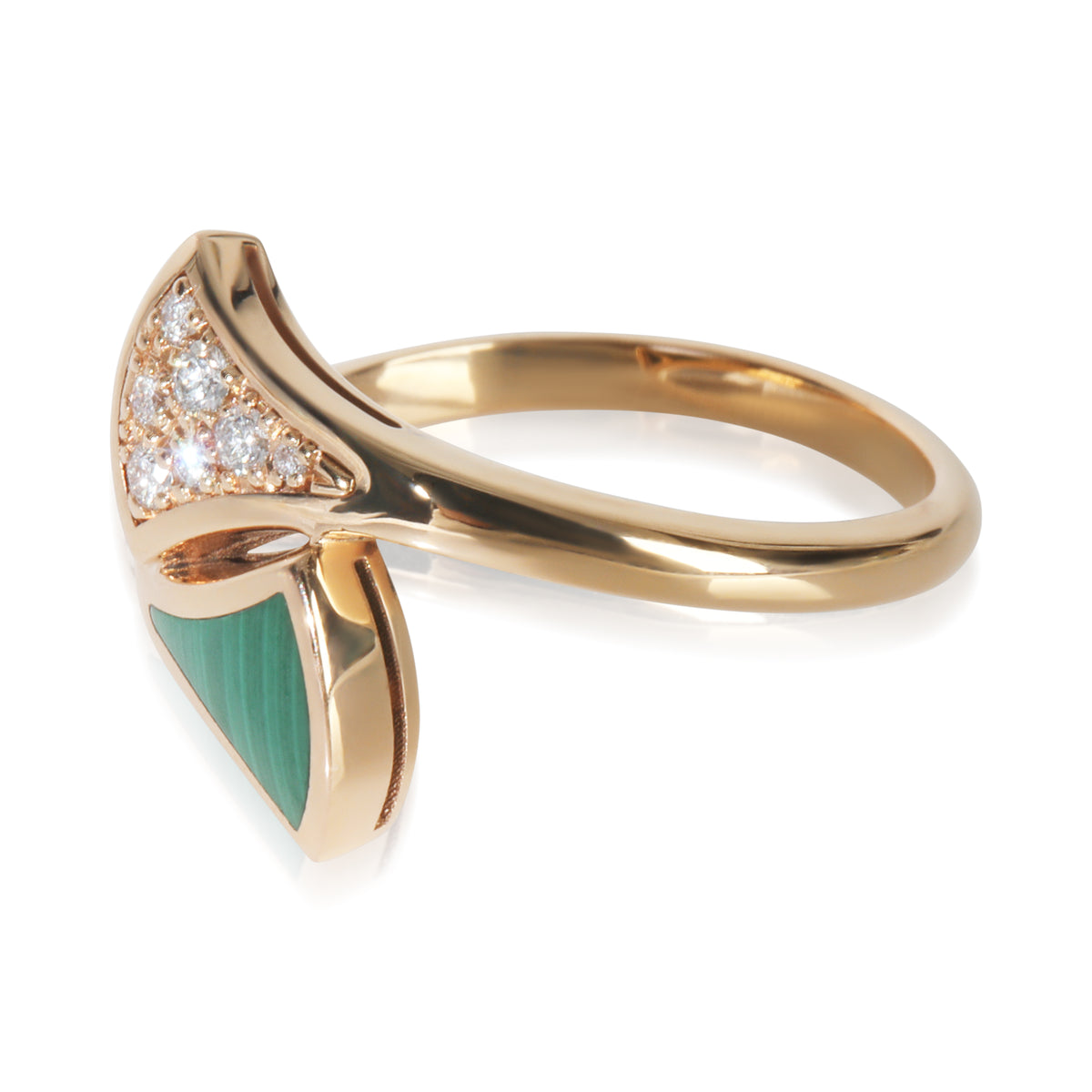 BVLGARI Rose Gold Malachite and Diamond Diva's Dream Ring sv