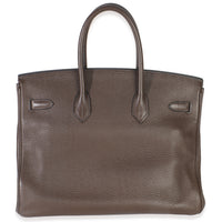 Hermès Chocolat Clemence Birkin 35 PHW Handbag bv