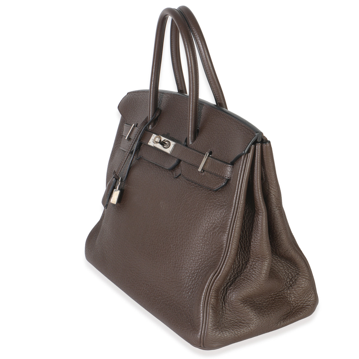 Hermès Chocolat Clemence Birkin 35 PHW Handbag sv