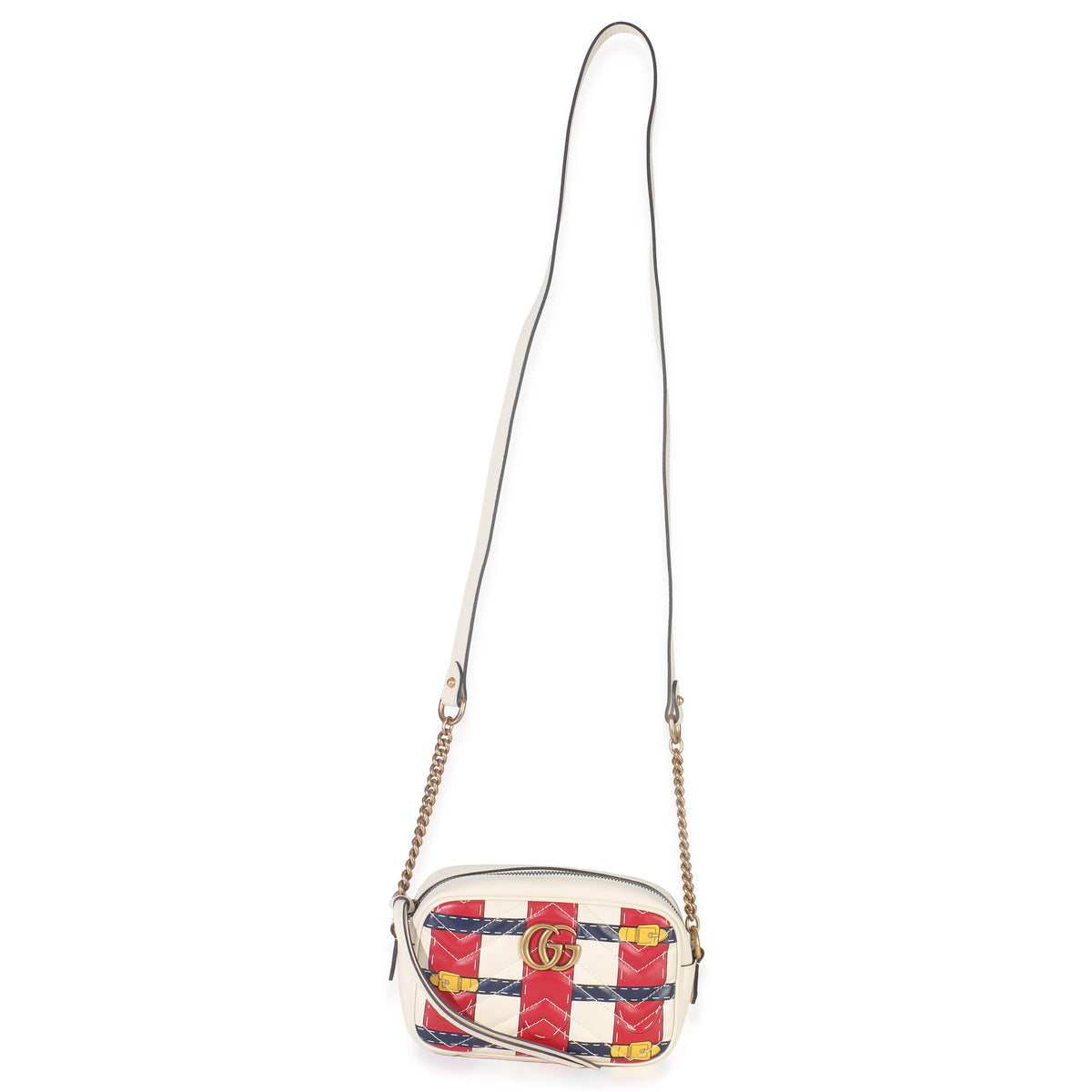 Gucci Trompe L'Oeil Print Calfskin Matelasse Small GG Marmont Camera Bag Handbag av