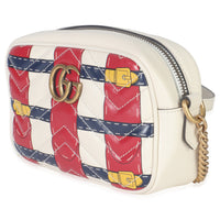Gucci Trompe L'Oeil Print Calfskin Matelasse Small GG Marmont Camera Bag Handbag sv