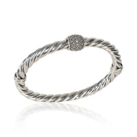 David Yurman Sterling Silver Diamond Metro Hinged Bracelet bv
